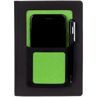 Ежедневник Mobile, недатированный, черный с зеленым, изображение 3