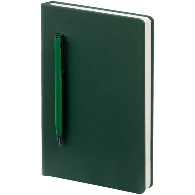 Ежедневник Magnet Shall с ручкой, зеленый, изображение 1