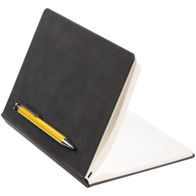 Ежедневник Magnet с ручкой, черный с желтым, изображение 3