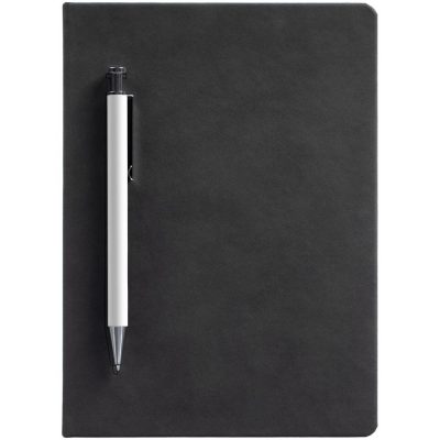 Ежедневник Magnet с ручкой, черный с белым, изображение 2