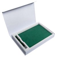 Коробка Silk с ложементом под ежедневник и ручку, серая, изображение 3