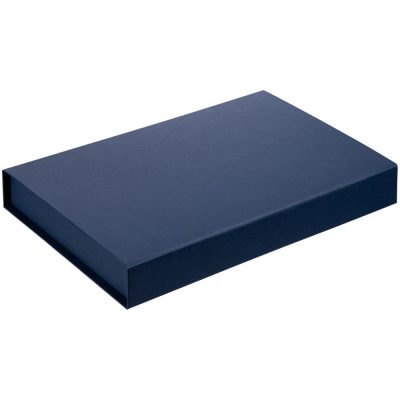 Коробка Silk с ложементом под ежедневник и ручку, синяя, изображение 2
