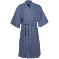 Халат вафельный мужской Boho Kimono, синий, изображение 1