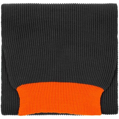 Шарф Snappy, темно-серый с оранжевым, изображение 1