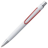 Ручка шариковая Clamp, белая с красным, изображение 2
