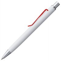 Ручка шариковая Clamp, белая с красным, изображение 3