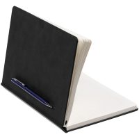 Ежедневник Magnet Chrome с ручкой, черный c синим, изображение 3