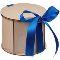 Коробка Drummer, круглая, с синей лентой, изображение 1