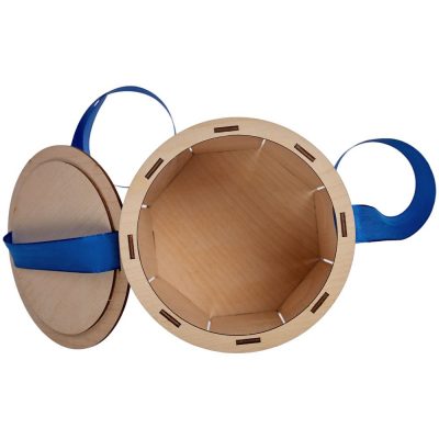 Коробка Drummer, круглая, с синей лентой, изображение 4