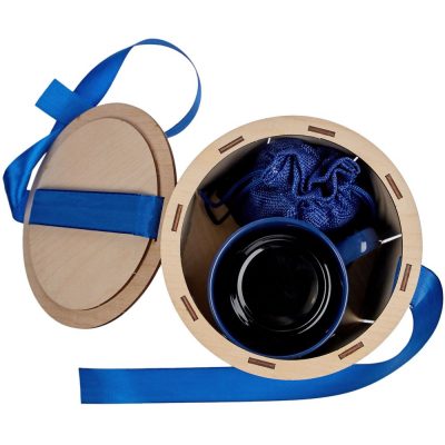 Коробка Drummer, круглая, с синей лентой, изображение 5