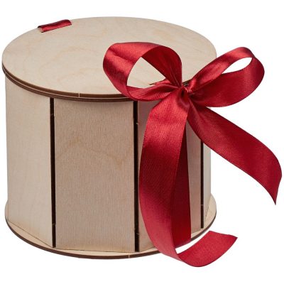 Коробка Drummer, круглая, с красной лентой, изображение 1