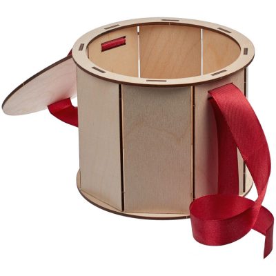 Коробка Drummer, круглая, с красной лентой, изображение 2