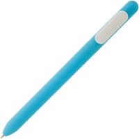 Ручка шариковая Swiper Soft Touch, голубая с белым, изображение 2