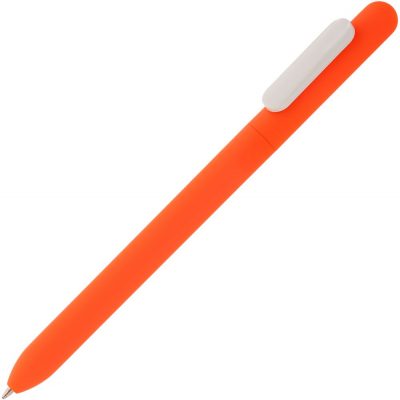 Ручка шариковая Swiper Soft Touch, неоново-оранжевая с белым, изображение 1