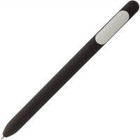 Ручка шариковая Swiper Soft Touch, черная с белым, изображение 2