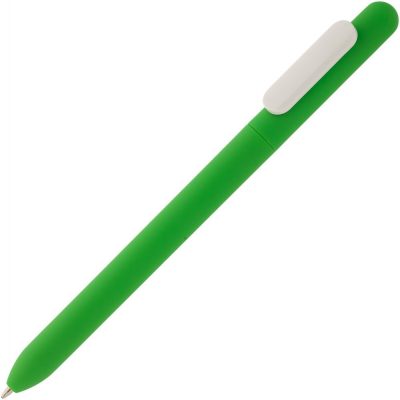 Ручка шариковая Swiper Soft Touch, зеленая с белым, изображение 1