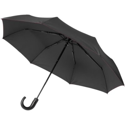 Зонт складной Lui, черный с красным, изображение 1