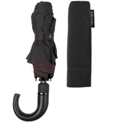 Зонт складной Lui, черный с красным, изображение 4