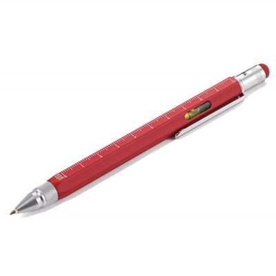 Ручка шариковая Construction, мультиинструмент, красная, изображение 1