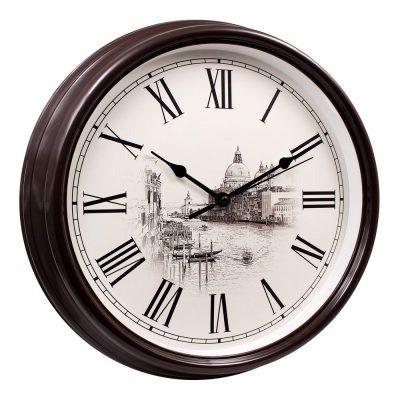 Часы настенные Flat Circle, коричневые, изображение 4