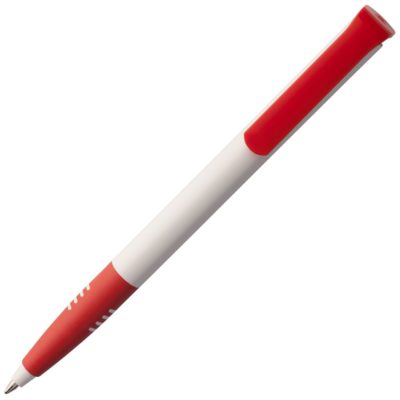 Ручка шариковая Senator Super Soft, белая с красным, изображение 3