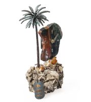 Часы «Пальмовый рай» из яшмы с бронзой, изображение 2