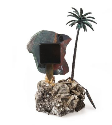 Часы «Пальмовый рай» из яшмы с бронзой, изображение 3