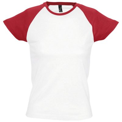Футболка женская Milky 150, белая с красным, изображение 1