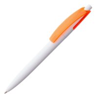 Ручка шариковая Bento, белая с оранжевым, изображение 1