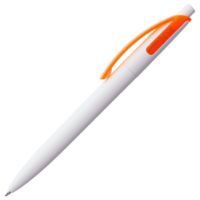 Ручка шариковая Bento, белая с оранжевым, изображение 2