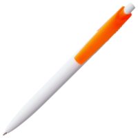 Ручка шариковая Bento, белая с оранжевым, изображение 3