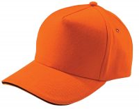 Бейсболка Unit Сlassic, оранжевая с черным кантом, изображение 1
