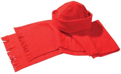 Комплект Unit Fleecy: шарф и шапка, красный, изображение 1