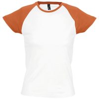 Футболка женская Milky 150, белая с оранжевым, изображение 1