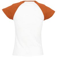 Футболка женская Milky 150, белая с оранжевым, изображение 2