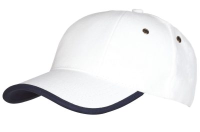 Бейсболка Unit Trendy, белая с темно-синим кантом, изображение 1