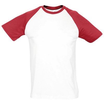 Футболка мужская двухцветная Funky 150, белая с красным, изображение 1