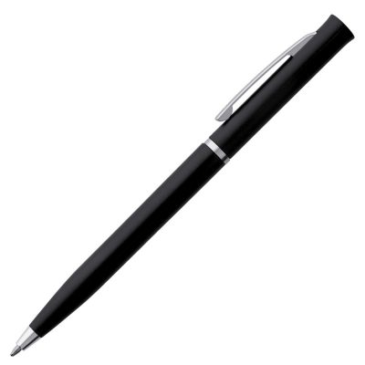Ручка шариковая Euro Chrome, черная, изображение 2