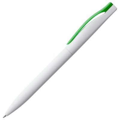 Ручка шариковая Pin, белая с зеленым, изображение 2