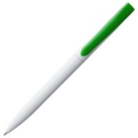 Ручка шариковая Pin, белая с зеленым, изображение 3