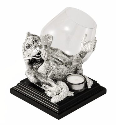 Коньячница «Обезьяна» с серебряным декором, изображение 2