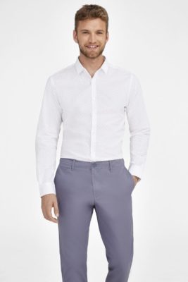 Рубашка мужская Becker Men, темно-серая с белым, изображение 5