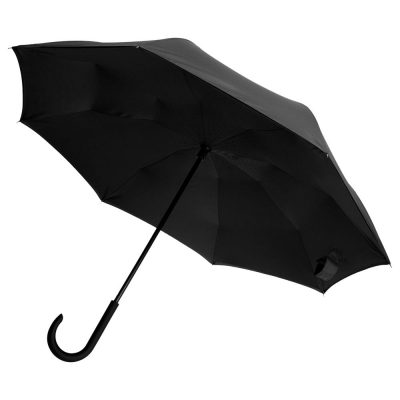 Зонт наоборот Unit Style, трость, черный, изображение 2