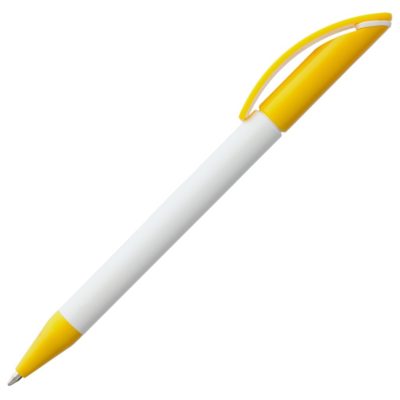 Ручка шариковая Prodir DS3 TPP Special, белая с желтым, изображение 2