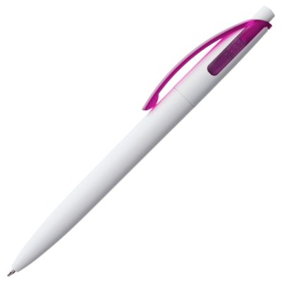 Ручка шариковая Bento, белая с розовым, изображение 2