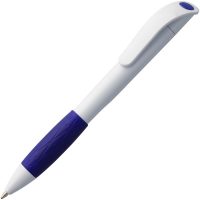 Ручка шариковая Grip, белая с синим, изображение 1
