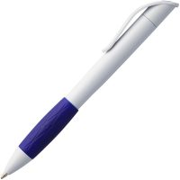 Ручка шариковая Grip, белая с синим, изображение 2