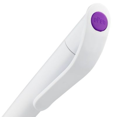 Ручка шариковая Grip, белая с фиолетовым, изображение 4