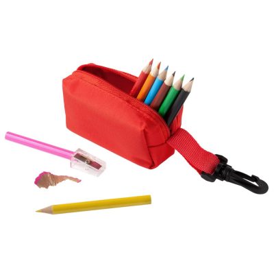 Набор Hobby с цветными карандашами и точилкой, красный, изображение 1