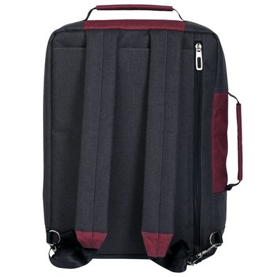 Рюкзак для ноутбука 2 в 1 twoFold, серый с бордовым, изображение 3